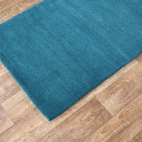Ručne všívaný kusový koberec Asra wool petrolej
