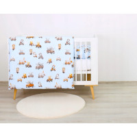 Detské bavlnené obliečky do postieľky 120x90 cm BABYMAM PREMIUM - Preteky zvieratiek