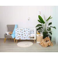 Detské bavlnené obliečky do postieľky 120x90 cm BABYMAM PREMIUM - Preteky zvieratiek