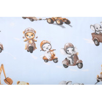 Detské bavlnené obliečky do postieľky 120x90 cm BABYMAM PREMIUM - Preteky zvieratiek
