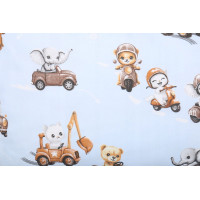Detské bavlnené obliečky do postieľky 120x90 cm BABYMAM PREMIUM - Preteky zvieratiek
