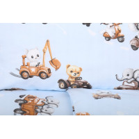 Detské bavlnené obliečky do postieľky 120x90 cm BABYMAM PREMIUM - Preteky zvieratiek