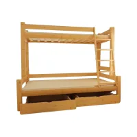 Detská poschodová posteľ s rozšíreným spodným lôžkom z masívu ROBUST 8X8 6A - 200x90 cm