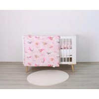 Detské bavlnené obliečky do postieľky 120x90 cm BABYMAM PREMIUM - Super psíci - ružové
