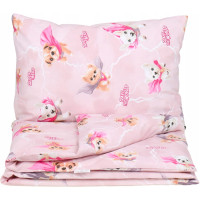 Detské bavlnené obliečky do postieľky 120x90 cm BABYMAM PREMIUM - Super psíci - ružové