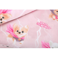 Detské bavlnené obliečky do postieľky 120x90 cm BABYMAM PREMIUM - Super psíci - ružové