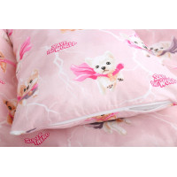 Detské bavlnené obliečky do postieľky 120x90 cm BABYMAM PREMIUM - Super psíci - ružové