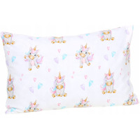 Detské bavlnené obliečky do postieľky 135x100 cm BABYMAM PREMIUM - Veselý jednorožec
