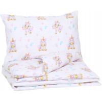 Detské bavlnené obliečky do postieľky 135x100 cm BABYMAM PREMIUM - Veselý jednorožec