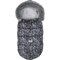 Detský fusak do kočíka BABYMAM Maxi - Vločky/sivý