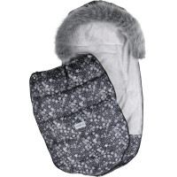 Detský fusak do kočíka BABYMAM Maxi - Vločky/sivý