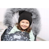 Detský fusak do kočíka BABYMAM Maxi - Vločky/sivý