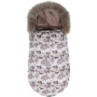 Detský fusak do kočíka BABYMAM Maxi - Zimný les/cappuccino