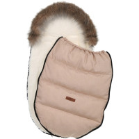 Detský fusak do kočíka BABYMAM Premium - Cappuccino/baránok ecru