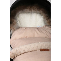 Detský fusak do kočíka BABYMAM Premium - Cappuccino/baránok ecru