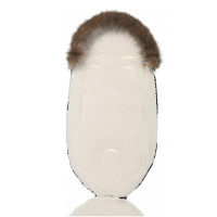 Detský fusak do kočíka BABYMAM Premium - Cappuccino/baránok ecru