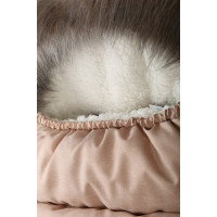 Detský fusak do kočíka BABYMAM Premium - Cappuccino/baránok ecru