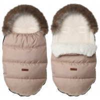 Detský fusak do kočíka BABYMAM Premium - Cappuccino/baránok ecru