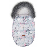 Detský fusak do kočíka BABYMAM Premium - Levanduľová záhrada/sivý