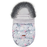 Detský fusak do kočíka BABYMAM Premium - Levanduľová záhrada/sivý