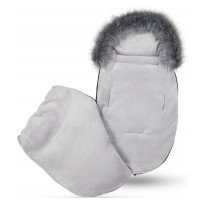 Detský fusak do kočíka BABYMAM Premium - Levanduľová záhrada/sivý