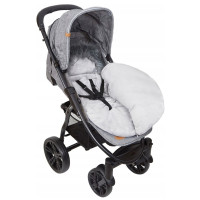 Detský fusak do kočíka BABYMAM Premium - Levanduľová záhrada/sivý