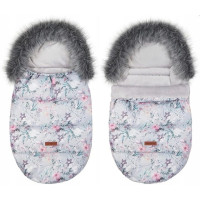 Detský fusak do kočíka BABYMAM Premium - Levanduľová záhrada/sivý