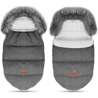 Detský fusak do kočíka BABYMAM Premium - tmavo šedý melange