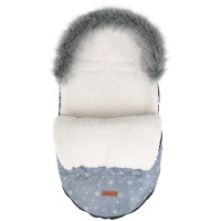 Detský fusak do kočíka BABYMAM Premium - Vlk/baránok ecru