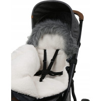 Detský fusak do kočíka BABYMAM Premium - Vlk/baránok ecru