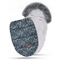 Detský fusak do kočíka BABYMAM Premium - Vločky/sivý