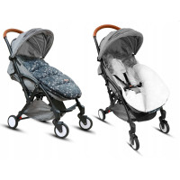 Detský fusak do kočíka BABYMAM Premium - Vločky/sivý