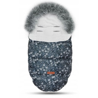 Detský fusak do kočíka BABYMAM Premium - Vločky/sivý