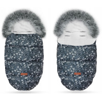 Detský fusak do kočíka BABYMAM Premium - Vločky/sivý