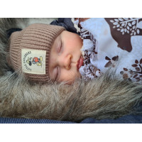 Detský fusak do kočíka BABYMAM Premium - Zimný les/baránok ecru