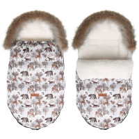 Detský fusak do kočíka BABYMAM Premium - Zimný les/baránok ecru