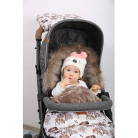 Detský fusak do kočíka BABYMAM Premium - Zimný les/cappuccino