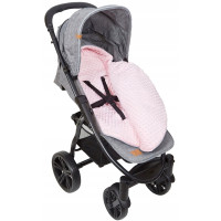 Detský fusak s kapucňou BABYMAM Soft Nature - svetlo šedý melange/ružová minky