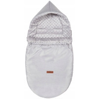 Detský fusak s kapucňou BABYMAM Soft Nature - svetlo šedý melange/šedá minky