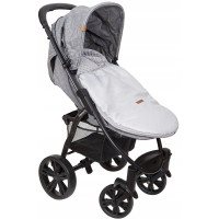 Detský fusak s kapucňou BABYMAM Soft Nature - svetlo šedý melange/šedá minky