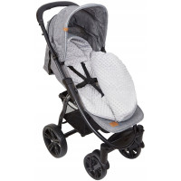 Detský fusak s kapucňou BABYMAM Soft Nature - svetlo šedý melange/šedá minky