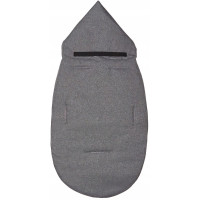 Detský fusak s kapucňou BABYMAM Soft Nature - tmavo šedý melange/sivá minky