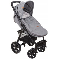 Detský fusak s kapucňou BABYMAM Soft Nature - tmavo šedý melange/sivá minky