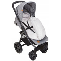 Detský fusak s kapucňou BABYMAM Soft Nature - tmavo šedý melange/sivá minky