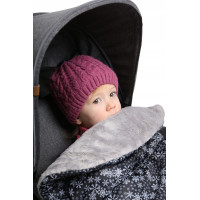 Detský fusak na športový kočík BABYMAM - Vločky/sivý