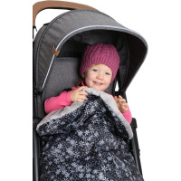 Detský fusak na športový kočík BABYMAM - Vločky/sivý