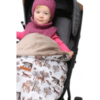 Detský fusak na športový kočík BABYMAM - Zimný les/cappuccino