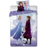 Detské bavlnené obliečky FROZEN Anna, Elsa a Olaf - 140x200 cm