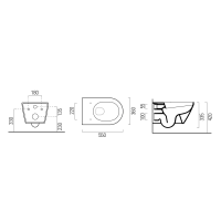 GSI NORM závesná WC misa, GeniusFlush, 36x55cm, biela ExtraGlaze 862111