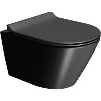 GSI KUBE X závesná WC misa, GeniusFlush, 36x50cm, čierna dual-mat 941226